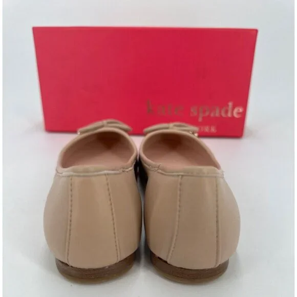 Kate Spade Willa Ballet Flats size 6 in Powder Pink Nappa Leather Bow NEW $228
